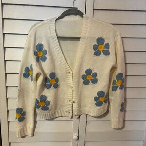 Shein Floral Knit Cardigan